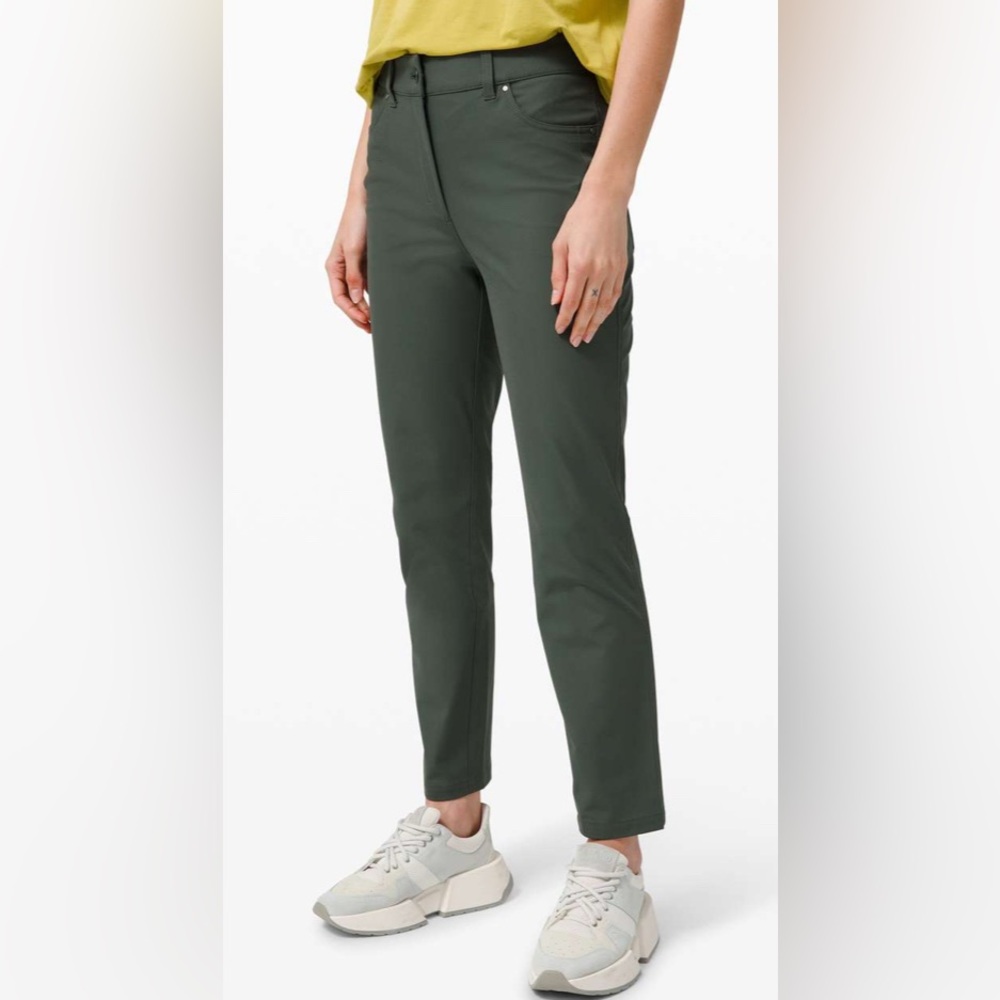 Lululemon City Sleek 5 Pocket 7/8 Pant Smoked Spruce $128 retail EUC WARPSTREME - Picture 2 of 4